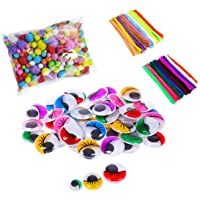 CYJZHEU Limpiapipas Colores Manualidades- 432 Piezas Chenilla Manualidades Pompones de Fieltro Wiggle Eyes Varios…